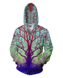 Red Star Trip Tree Zip-Up Hoodie